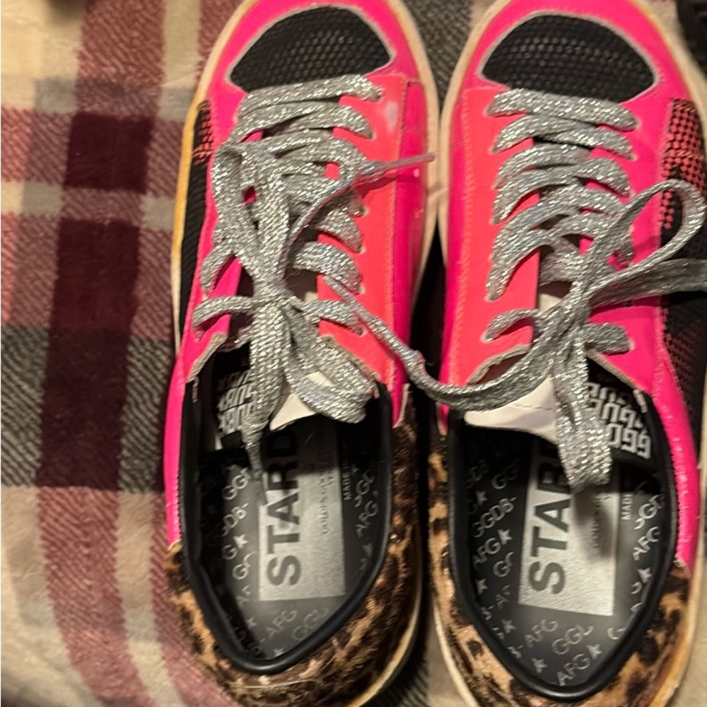 Women's Pink and Black Sneakers